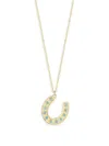 Saks Fifth Avenue Women's 14k Yellow Gold & Turquoise Horseshoe Pendant Necklace In Turquoise