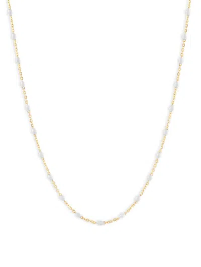 Saks Fifth Avenue Women's 14k Yellow Gold & White Enamel Bead Tincup Necklace
