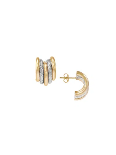 Saks Fifth Avenue Women's 14k Yellow Gold & White Rhodium Twist Drop Earrings