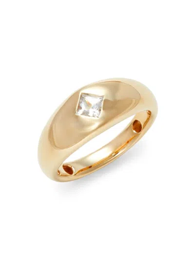 Saks Fifth Avenue Women's 14k Yellow Gold & White Topaz Dome Ring