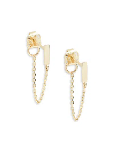 Saks Fifth Avenue Women's 14k Yellow Gold Bar Front To Back Dangle Earrings