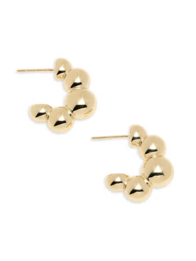 Saks Fifth Avenue Women's 14k Yellow Gold Beaded Half Hoop Earrings