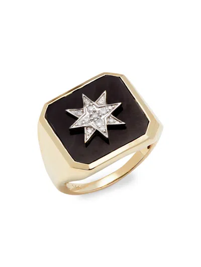 Saks Fifth Avenue Women's 14k Yellow Gold, Black Onyx & Diamond Ring