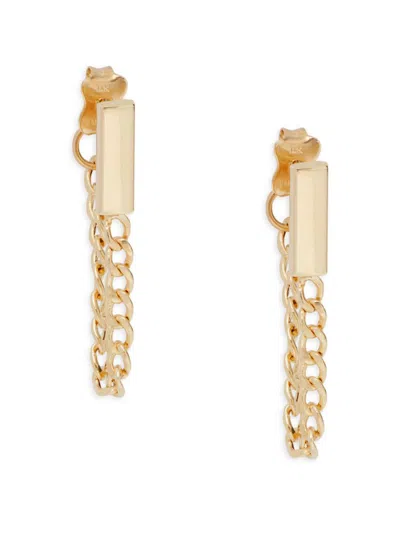 Saks Fifth Avenue Women's 14k Yellow Gold Chain Dangle Hoop Earrings