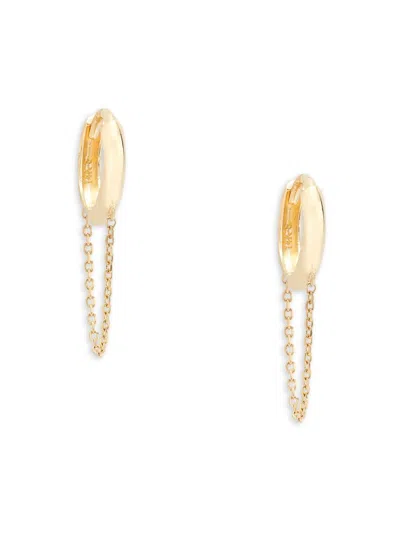 Saks Fifth Avenue Women's 14k Yellow Gold Chain Huggie Hoop Earrings