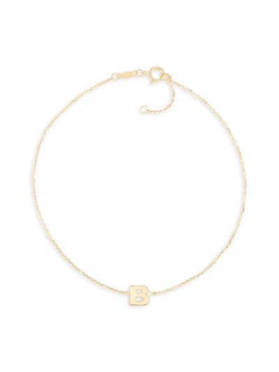 Saks Fifth Avenue Women's 14k Yellow Gold Charm Anklet In Letter B