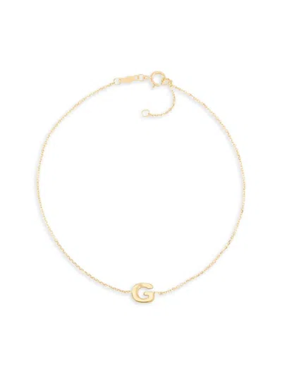 Saks Fifth Avenue Women's 14k Yellow Gold Charm Anklet In Letter G