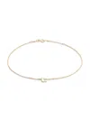 Saks Fifth Avenue Women's 14k Yellow Gold Charm Anklet In Letter L