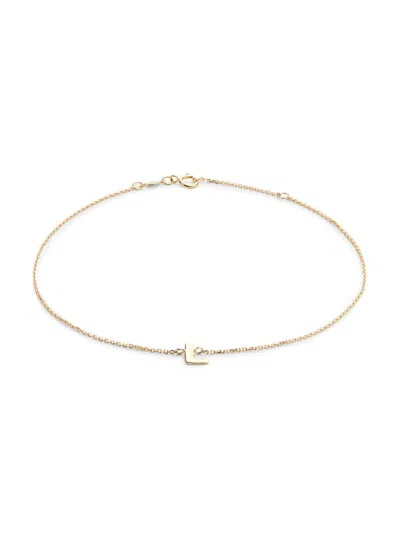 Saks Fifth Avenue Women's 14k Yellow Gold Charm Anklet In Letter L
