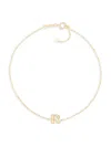 Saks Fifth Avenue Women's 14k Yellow Gold Charm Anklet In Letter R