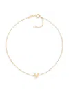 Saks Fifth Avenue Women's 14k Yellow Gold Charm Anklet In Letter V