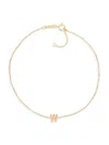 Saks Fifth Avenue Women's 14k Yellow Gold Charm Anklet In Letter W