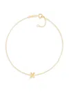 Saks Fifth Avenue Women's 14k Yellow Gold Charm Anklet In Letter X