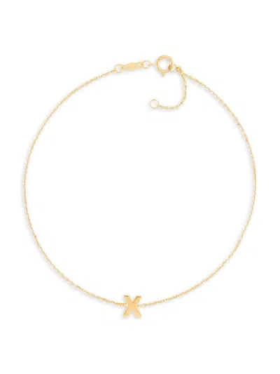 Saks Fifth Avenue Women's 14k Yellow Gold Charm Anklet In Letter X