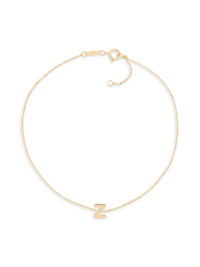 Saks Fifth Avenue Women's 14k Yellow Gold Charm Anklet In Letter Z