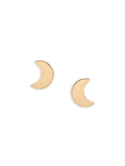 Saks Fifth Avenue Women's 14k Yellow Gold Crescent Moon Stud Earrings