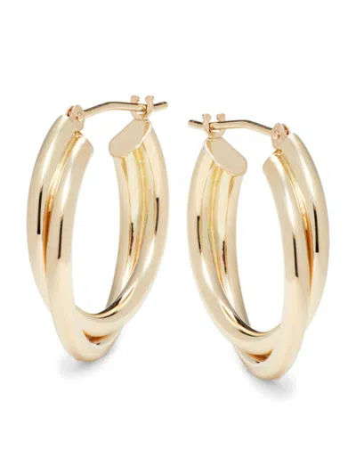 Saks Fifth Avenue Women's 14k Yellow Gold Crisscross Hoop Earrings
