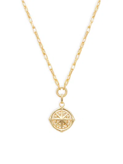 Saks Fifth Avenue Women's 14k Yellow Gold Cross Disc Pendant Paperclip Necklace
