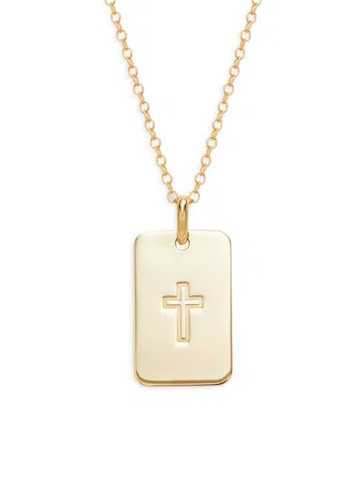 Saks Fifth Avenue Women's 14k Yellow Gold Cross Dog Chain Pendant Necklace