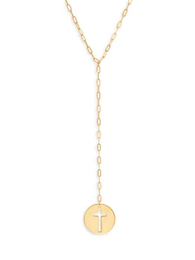 Saks Fifth Avenue Women's 14k Yellow Gold Cross Pendant Lariat Necklace
