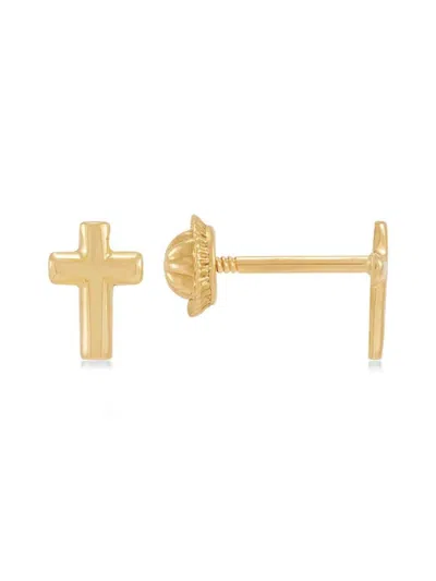 Saks Fifth Avenue Women's 14k Yellow Gold Cross Stud Earrings
