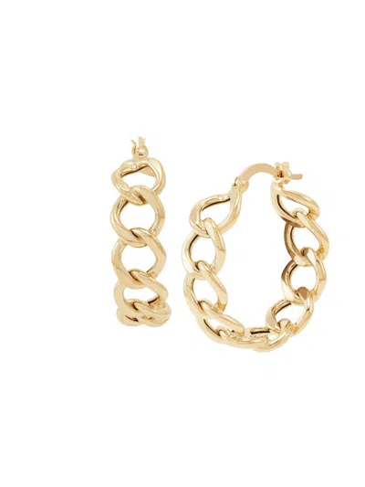 Saks Fifth Avenue Women's 14k Yellow Gold Curb Chain Hoop Earrings