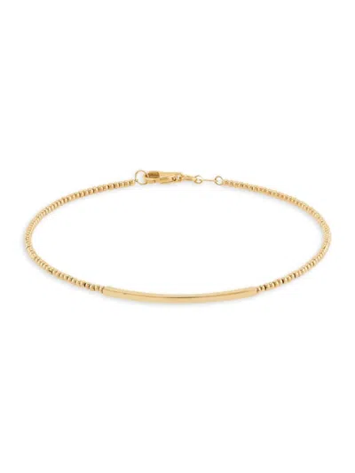 Saks Fifth Avenue Women's 14k Yellow Gold Curved Bar Beaded Bracelet