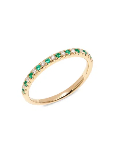 Saks Fifth Avenue Women's 14k Yellow Gold, Diamond & Emerald Ring