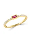 Saks Fifth Avenue Women's 14k Yellow Gold, Diamond & Ruby Ring In Gold