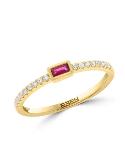Saks Fifth Avenue Women's 14k Yellow Gold, Diamond & Ruby Ring
