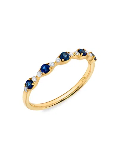 Saks Fifth Avenue Women's 14k Yellow Gold, Diamond & Sapphire Ring