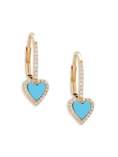 Saks Fifth Avenue Women's 14k Yellow Gold, Diamond & Turquoise Drop Earrings