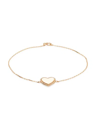 Saks Fifth Avenue Women's 14k Yellow Gold Diamond Heart Bracelet
