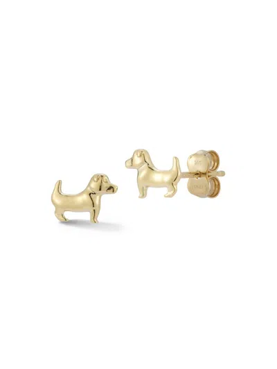 Saks Fifth Avenue Women's 14k Yellow Gold Dog Stud Earrings