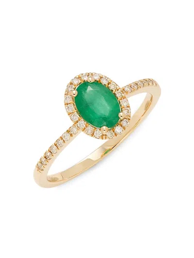 Saks Fifth Avenue Women's 14k Yellow Gold, Emerald & Diamond Ring