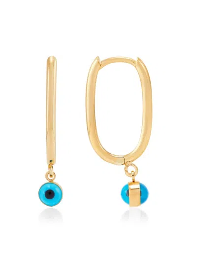 Saks Fifth Avenue Women's 14k Yellow Gold Evil Eye Huggie Earrings