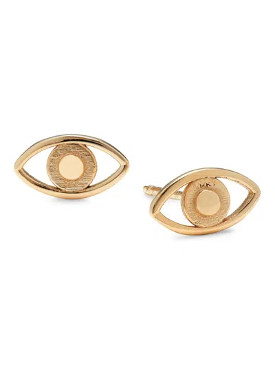 Saks Fifth Avenue Women's 14k Yellow Gold Evil Eye Stud Earrings