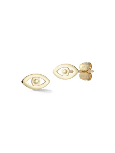 Saks Fifth Avenue Women's 14k Yellow Gold Evil Eye Stud Earrings