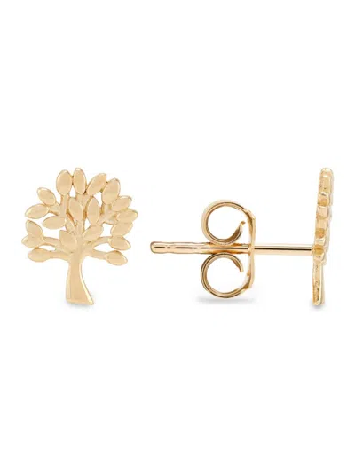 Saks Fifth Avenue Women's 14k Yellow Gold Family Tree Stud Earrings/3mm