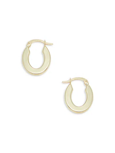 Saks Fifth Avenue Women's 14k Yellow Gold Flat Oval Hoop Earrings