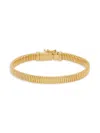 Saks Fifth Avenue Women's 14k Yellow Gold Flat Tubogas Bracelet In Gold