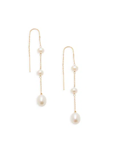 Saks Fifth Avenue Women's 14k Yellow Gold Fresh Water Pearl Drop Earrings