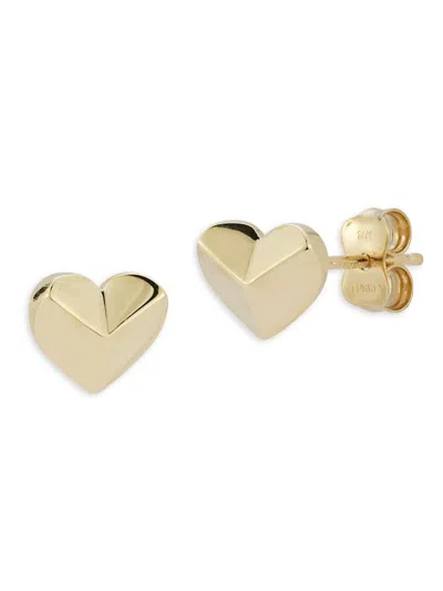 Saks Fifth Avenue Women's 14k Yellow Gold Geometric Heart Stud Earrings