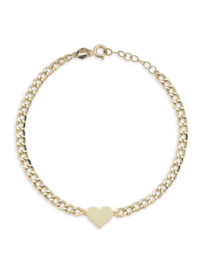 Saks Fifth Avenue Women's 14k Yellow Gold Heart Curb Chain Bracelet