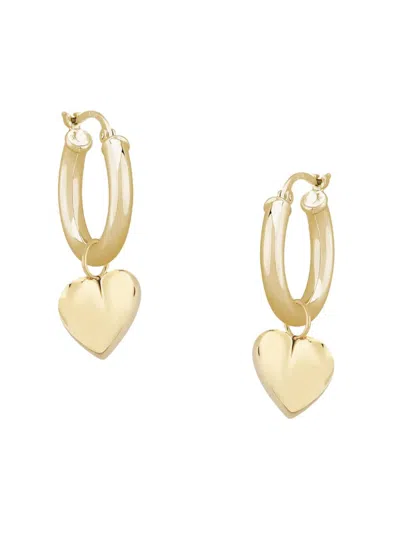 Saks Fifth Avenue Women's 14k Yellow Gold Heart Drop Huggie Earrings
