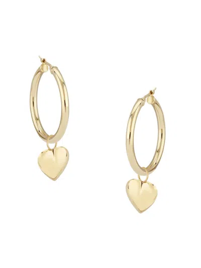 Saks Fifth Avenue Women's 14k Yellow Gold Heart Hoop Earrings