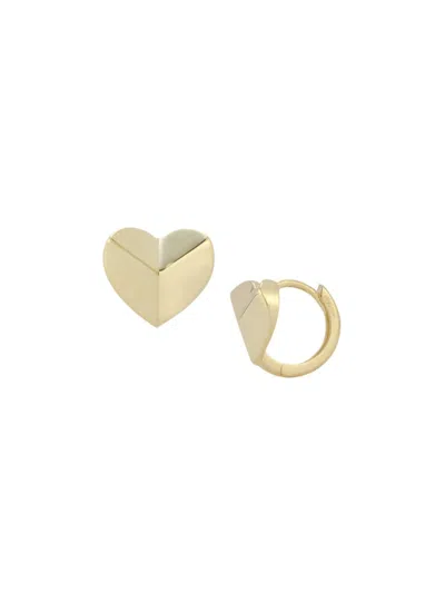 Saks Fifth Avenue Women's 14k Yellow Gold Heart Huggie Earrings