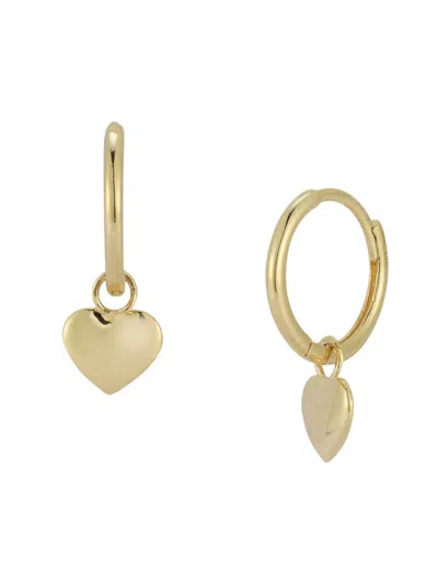 Saks Fifth Avenue Women's 14k Yellow Gold Heart Huggie Hoop Earrings