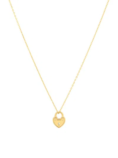 Saks Fifth Avenue Women's 14k Yellow Gold Heart Lock Pendant Necklace