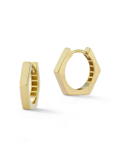 Saks Fifth Avenue Women's 14k Yellow Gold Hexagon Huggie Earrings